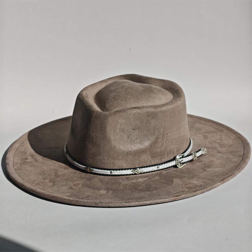 New Heart Top Suede 9 cm Wide Brim Fedora Hat Men's and Women's Autumn Felt Jazz Hat Classic Suede Fedoras Chapeau Sombrero