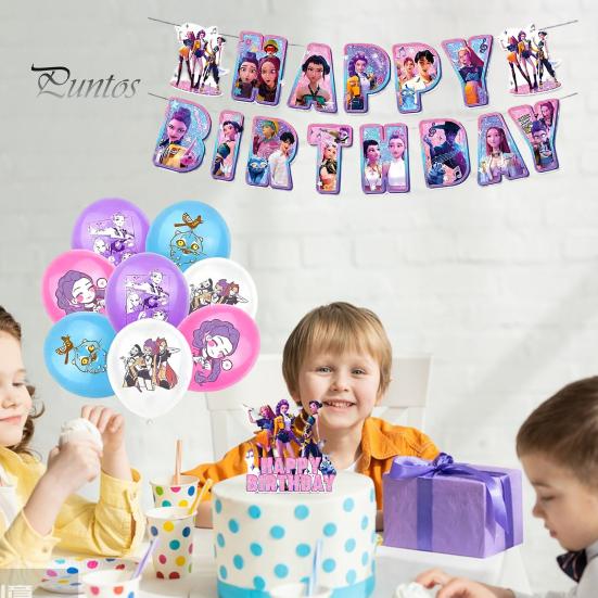 Thick Balloons K-POP Witch Squad Birthday Party Decor Kit Themed Banner And Balloon Decoration Signsfor Music Dance Theme Celebration Fan Meetings
