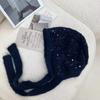 Trendy Luxury Sequined Winter Hat Ear Protection Outdoor Beanies Thick Warm Baotou Knitted Decorative Hat Chrismas Gifts