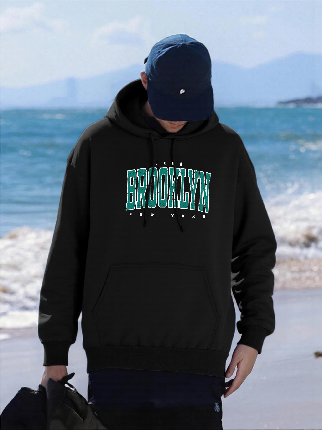 

Brooklyn New York Art Letter Design Men Hoody Hip Hop Casual Hoodie Oversized All-Match Autumn Sportswear Street Fleece Hoodies 3XL