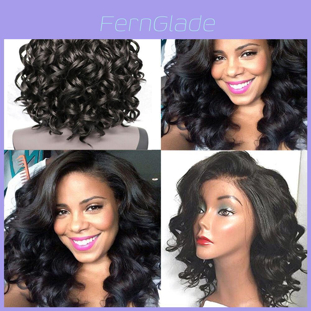 Premium Quality Women Fashion Lace Front Water Wave Hair Wig Black Short Bob Curly Full Wigs For Effortless Style