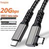 High-Speed USB 3.2 C To C Elbow 8K Screen Casting Cable, 240W 5A Fast Charge, 20Gbps