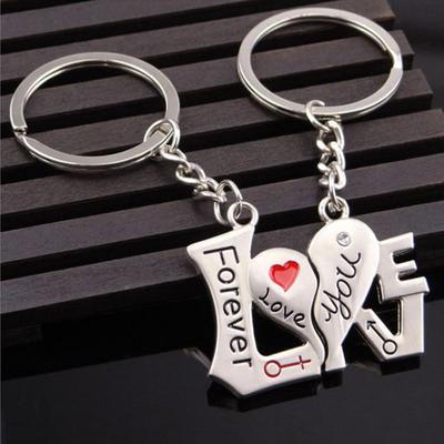 1 Pair Fashion I Love You Forever Heart Couple Key Chain Car Keyring Lover Gift
