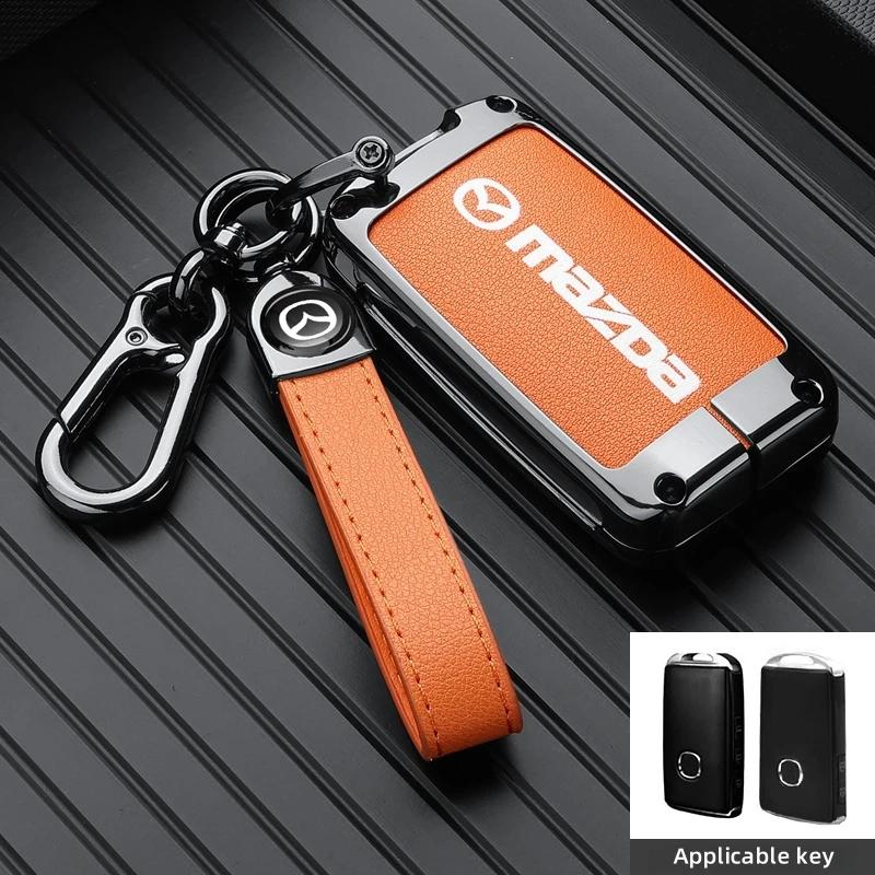Leather Car Smart Key Case Cover Shell For Mazda 3 5 6 SKYACTIV Axela Atenza CX30 CX5 CX8 CX9 MX5 RX8 RX7 BT50 Keychain Protecto