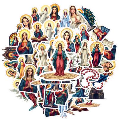 35pcs-100pcs Detailed Religious Stickers Spiritual Sacred Christian Stickers Iconic Stickers For Guitar Laptop Helmet