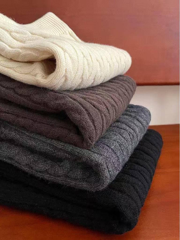 Trendy Women's Cable Knit Bodycon Midi Skirt - Autumn/Winter Versatile Outfit