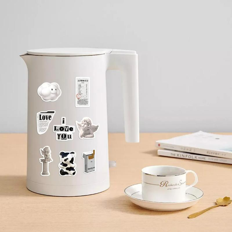 61 buc/set Retro negru impermeabil Graffiti autocolant estetic decorativ bagaje laptop telefon frigider album copii autocolante