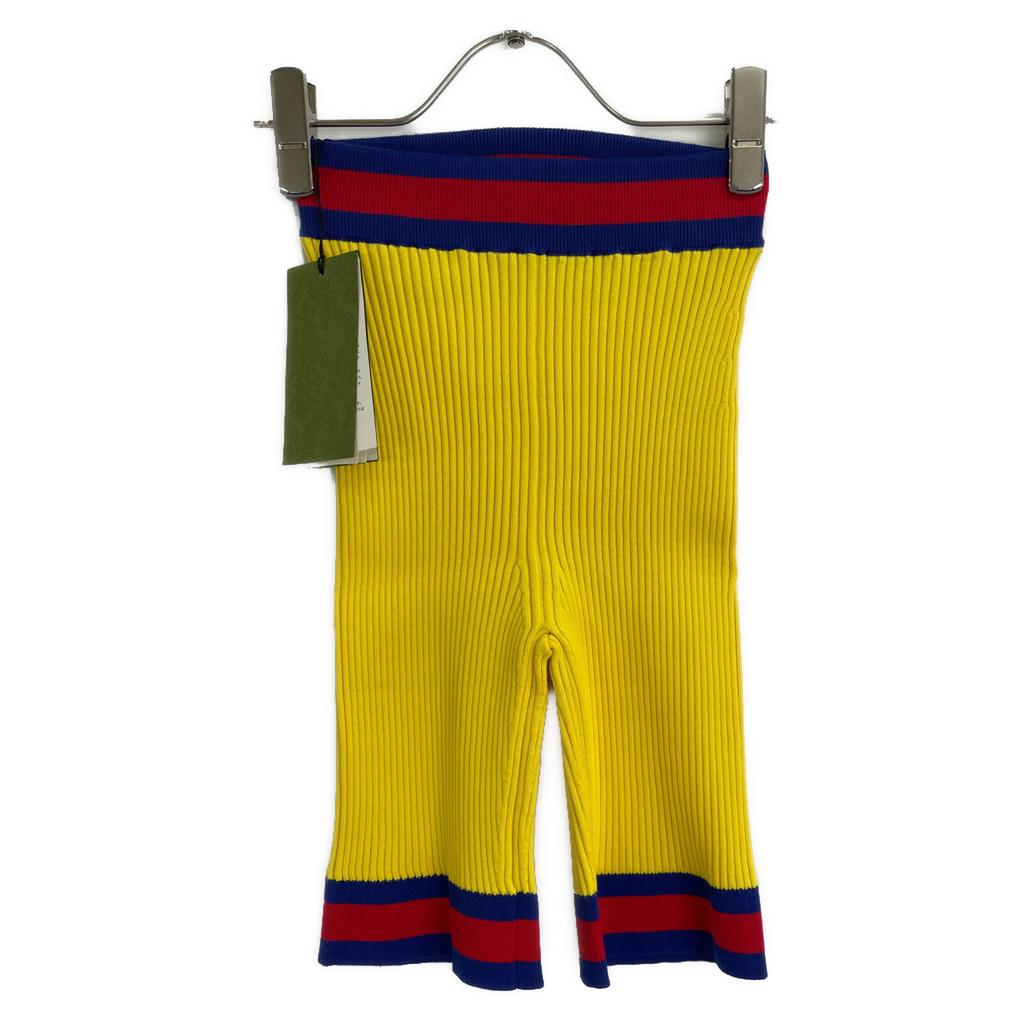 GUCCI 739825 Yellow Stretch viscose short with Web knit short pants Bottoms XS yellowUsed