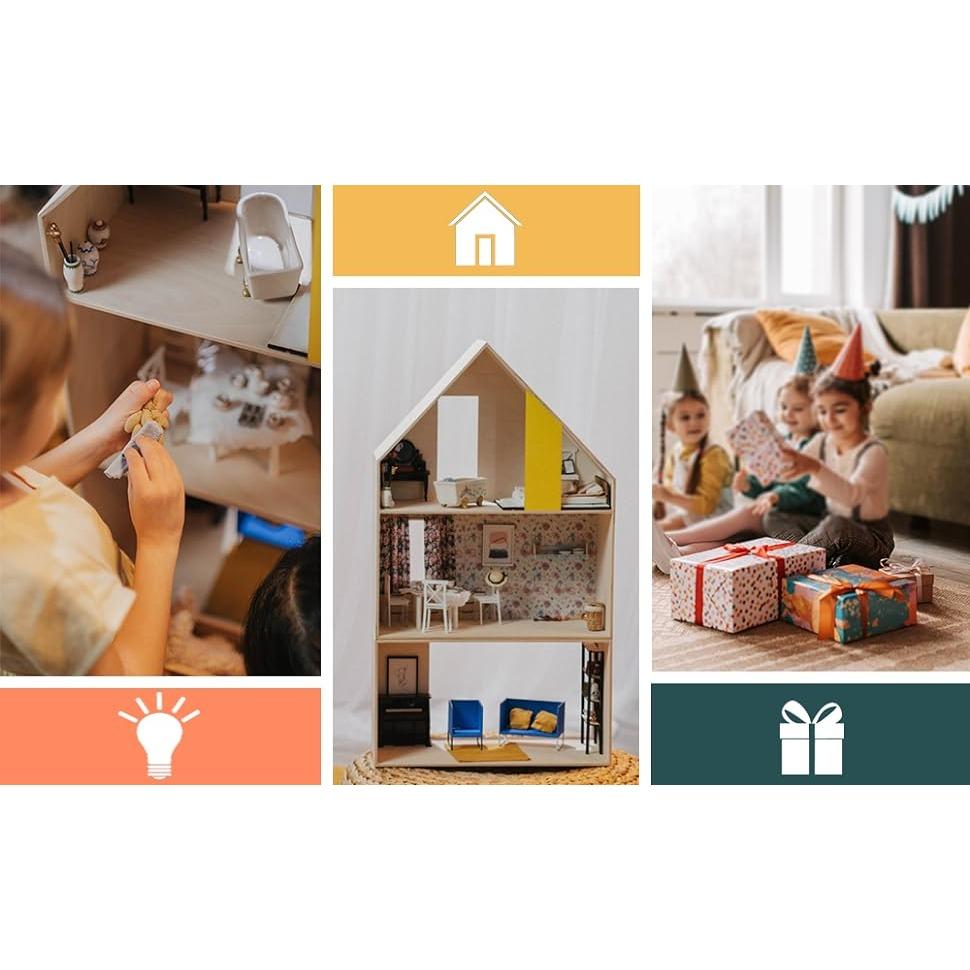 1/12 Miniature Pots Cooking Pot Set of 4 Dollhouse Kitchen Cookware Accessories