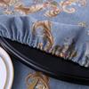 Beige Retro Tassel Round Tablecloth Jacquard 3D Floral Table Cover European Fabric Turntable Cover for Party Events