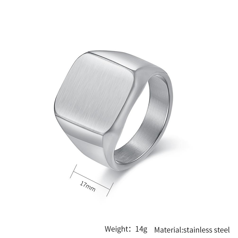 Personalisierter Siegelring aus matt gebürstetem Edelstahl für minimalistischen Herrenschmuck aus Titan