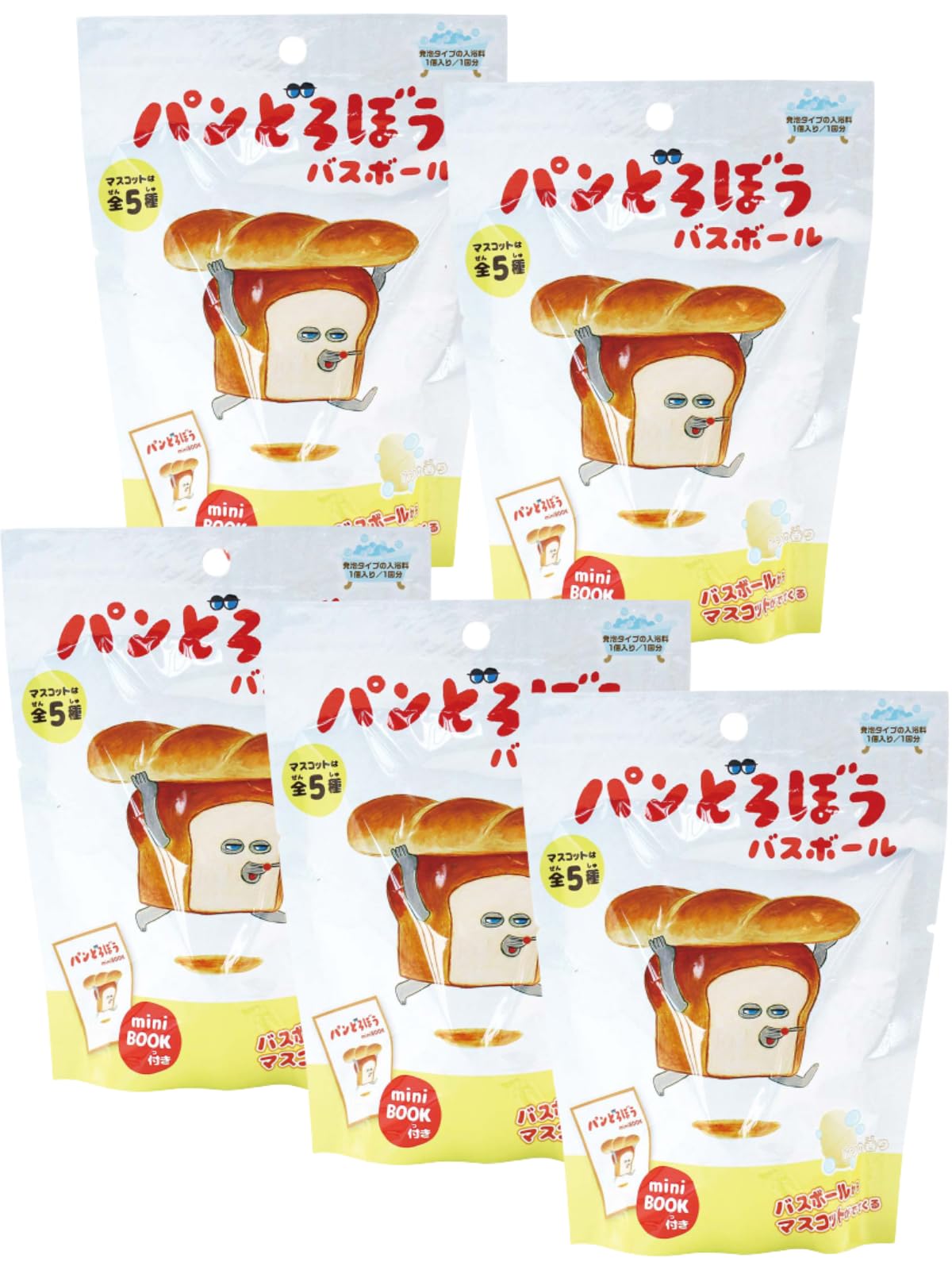 

Набор из 5 пенящихся шариков для ванны Bread Thief от Nor Corporation с игрушкой, газированный шарик для ванны с картинкой для школьников младших классов, пенящаяся сетка для удобного принятия ванны