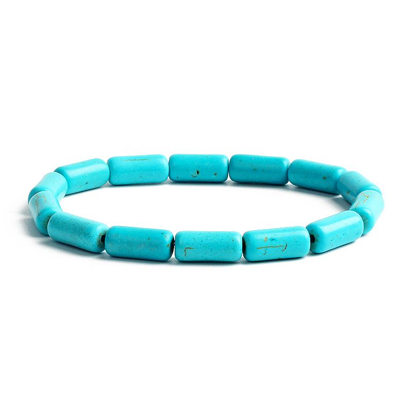 Bohemian Turquoises Beads Bracelets for Women Reiki Nature Stone Cube Cylinder Irregular Bracelets Healing Healthcare Jewelry