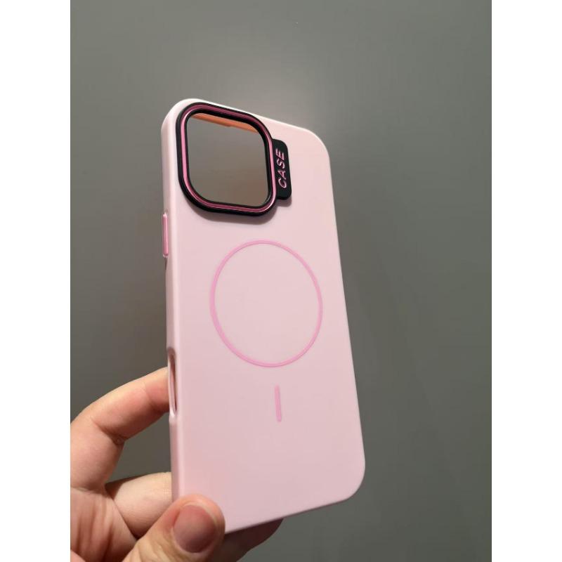 IP16pm Taklit Cilt Hissi Sprey Boyalı Telefon Kılıfı, Apple 15 Renkli Makaron Manyetik 14 Koruyucu Kılıf için uygundur
