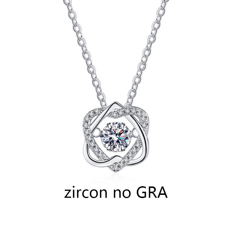 0.5ct Moissanite Necklace for Women Sparkling Simulated Diamond Pendant Beating Heart S925 Silver Fine Jewelry Gift