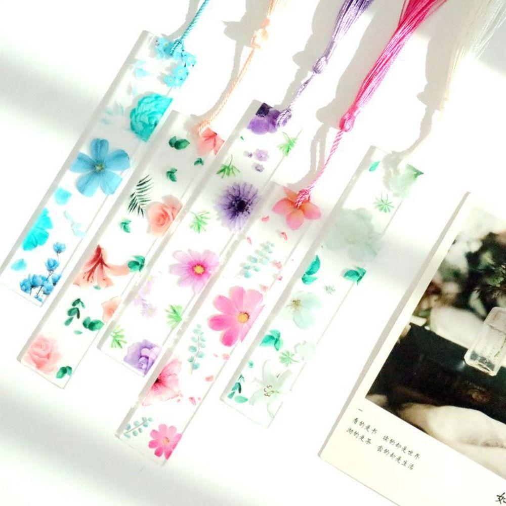 

Flower Acrylic Reading Bookmark Vintage Bookmarks Crafts DIY Book Page Marker Student 01