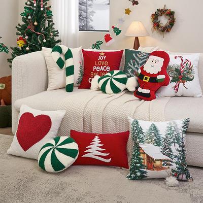 Christmas Throw Pillows Holiday Plush Pillows Festive Candy Cane Shaped Christmas Pillow for Car Couch or Bed Holiday for New