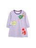 Autumn New Children's Dress: Animal Applique Princess Skirt, Striped Design for Toddlers and Girls