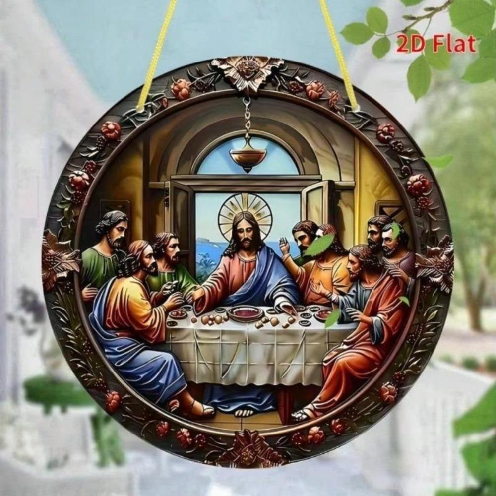 Religiöse Wandkunst im Vintage-Stil: Das letzte Abendmahl Metallblechschild