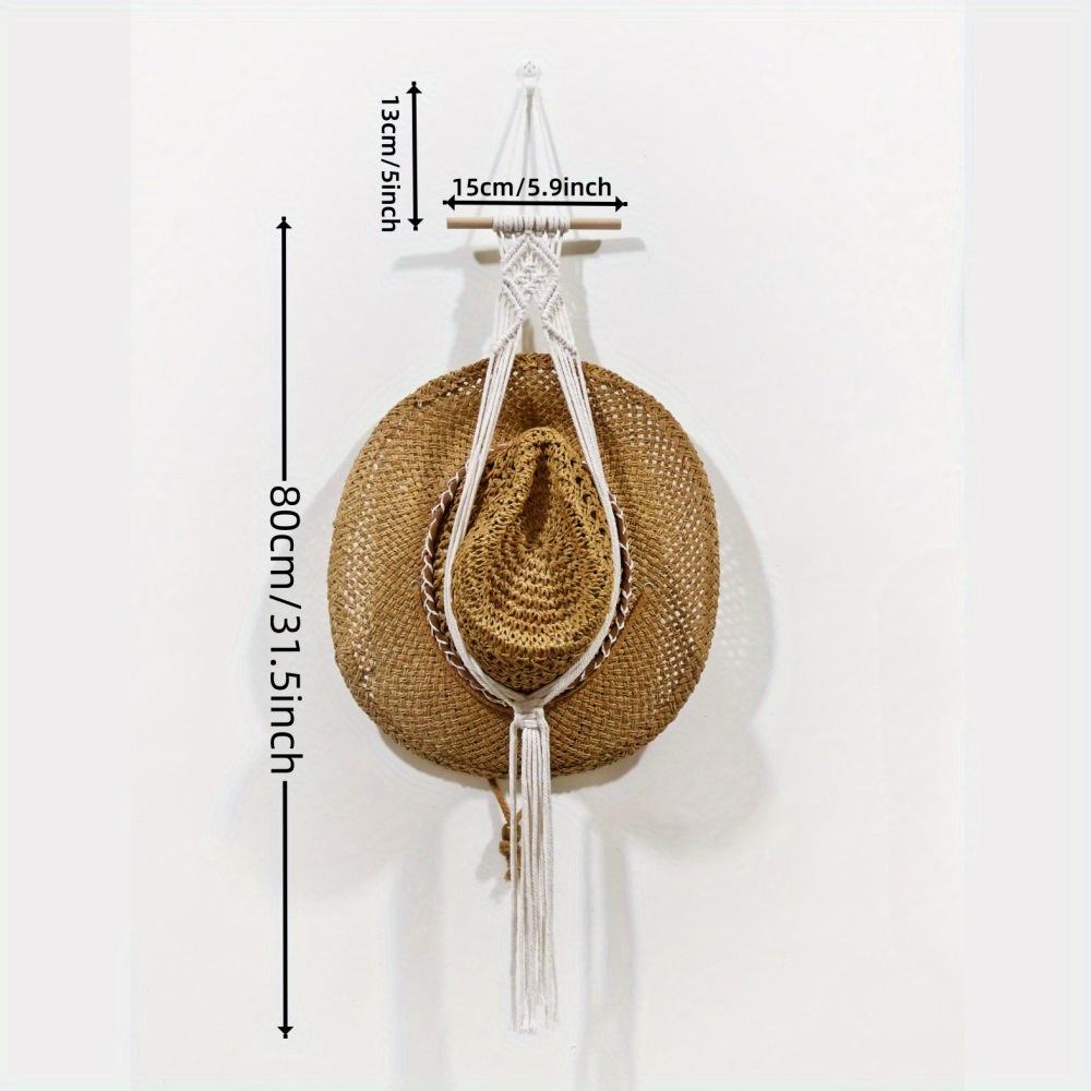 

1Pc Bohemian Cotton Rope Hand-woven Summer Hat Storage Tapestry for Home Storage Rack