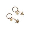 Mini Garden Key Chains Cute Metal Enamel Pendant Bee Flower Key Ring  for Women Men
