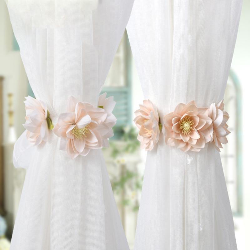 Contemporary Flower Curtain Tiebacks for Curtains Holders Secure & Stylish Curtain Ties 4Pieces