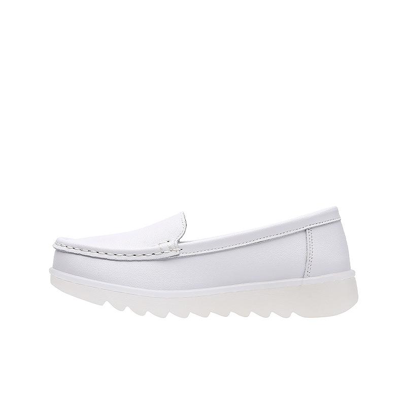 Women's Shoes Autumn and Winter Nurse Shoes White Comfortable Soft Sole Flat Heel Light Not Tired Feet Work White Shoes