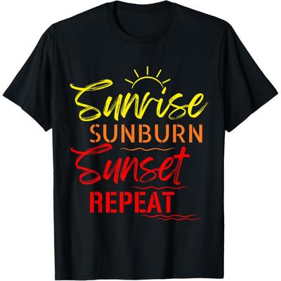 Countrymusik Dam T-shirt Sunrise Sunburn Sunset Repeat Topp T-shirt(1)