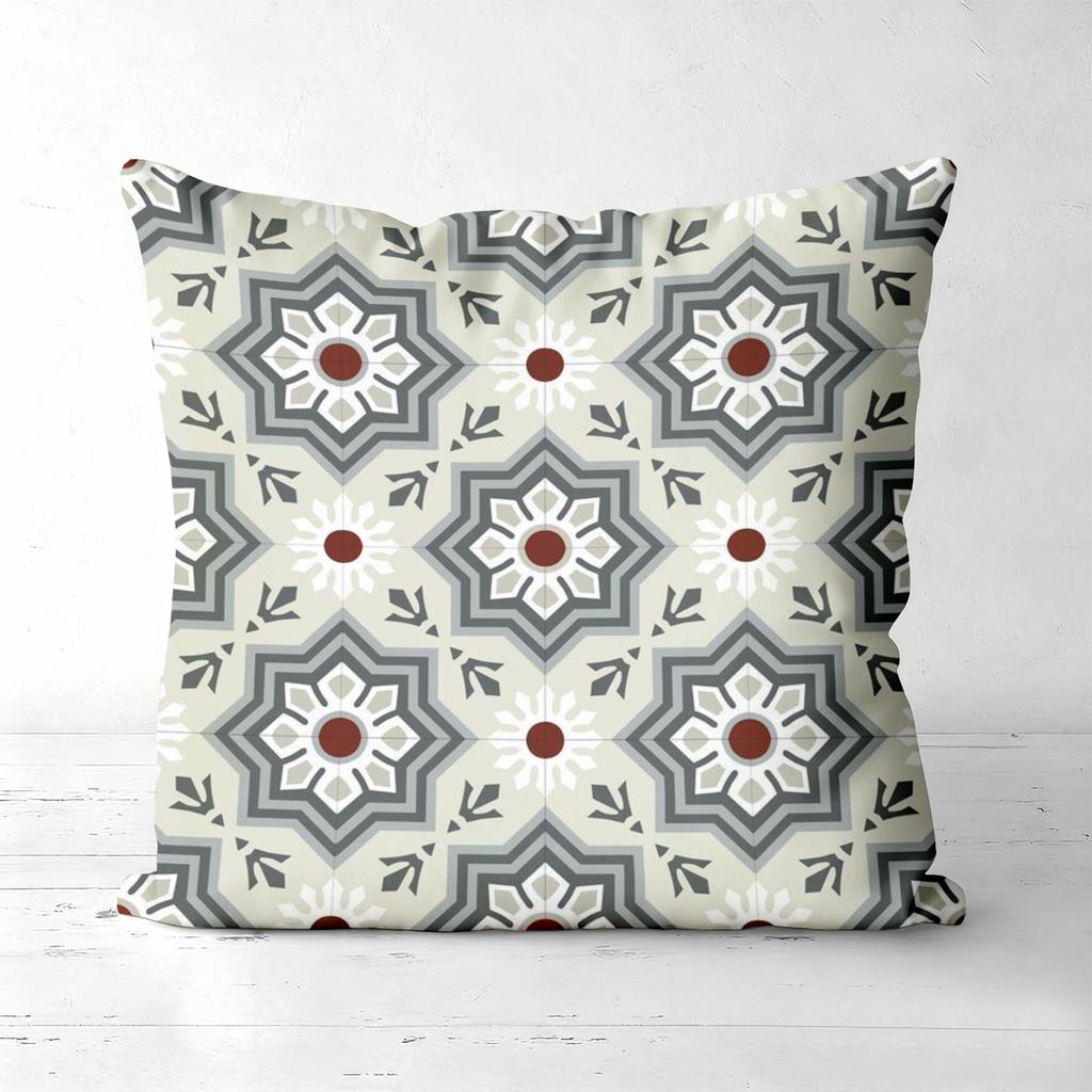 Bohemian Floral Tile Pattern Pillow Covers Pattern Cushion Cover Suitable For Sofa Bedroom Car Pillow Cover