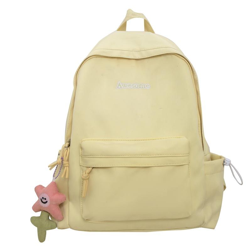 Schoolbag Junior Senior High School Student Solid Color Backpack Women's Backpack
