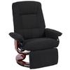 Reclining Swivel Chair, with Footrest - Black