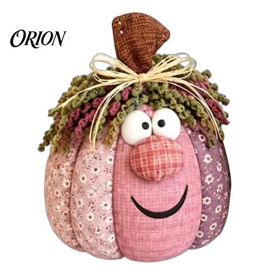 Unique Handmade Gifts for Autumn Harvest Whimsical Patchwork Pumpkin, Pumpkin Table Decor, Cute Smiling Face Retro Decorations Halloween Cloth