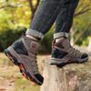 High-top Boots Men Comfortable Casual Anti-slip Breathable Warm Combat Boots Men Durable Plush Soft Outdoor Hiking Shoes Men