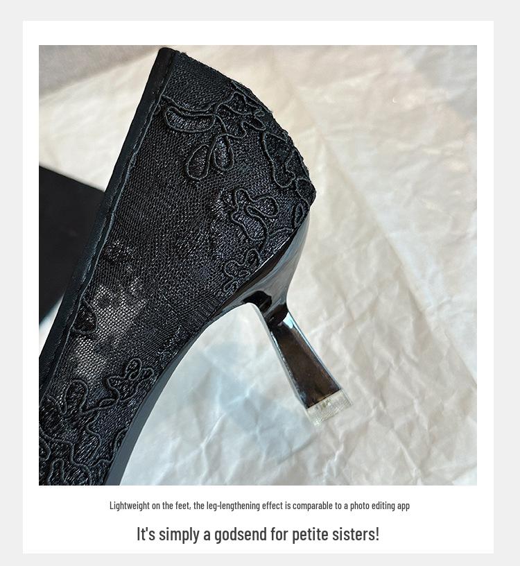 French Lace Pointed Toe Stilettos with Bow, Spring Bridal Collection