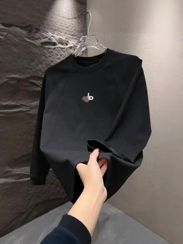 2025 Men's Long-Sleeve Fleece Patchwork Round Neck Casual Sweatshirt