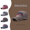 Washed hat men's and women's American retro fashion embroidered baseball cap plus large brim versatile face visor