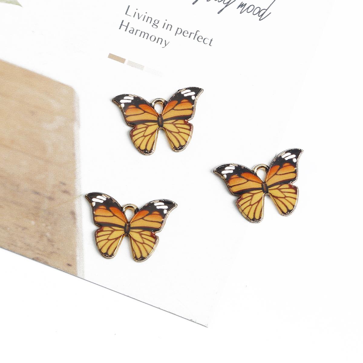 

4 шт. металлическая эмаль бабочка подвески кулон для изготовления ювелирных изделий DIY ожерелье серьги аксессуары 06
