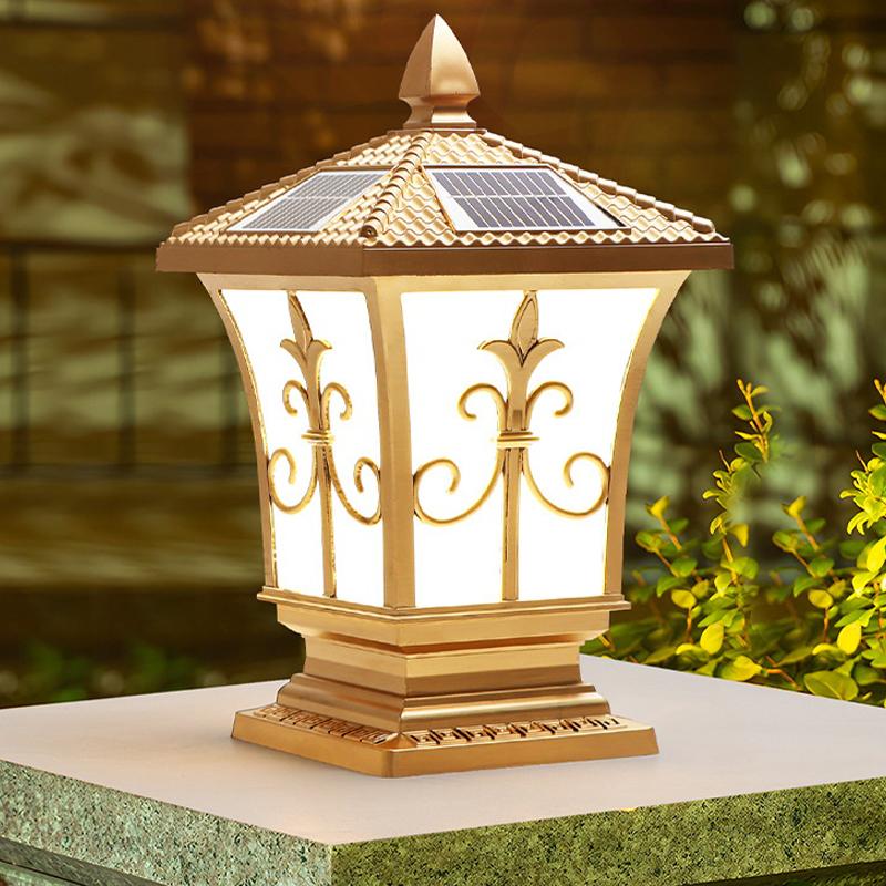 Solar Stigma Lamp Led Waterproof Outdoor Courtyard Doorstack Garden Fence Decor Villa Gate Pillar Wall Lamp Landscape