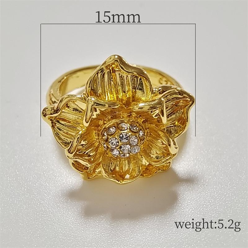 Damenringe Goldener Melaleuca-Blumenring Weiblicher kreativer Ring