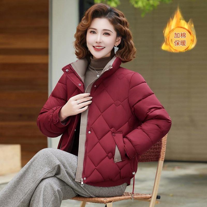 Medium and new winter cotton-padded clothes, short stand-up collar fashion warm cotton-padded clothes, down thickened jackets, cotton-padded jackets.