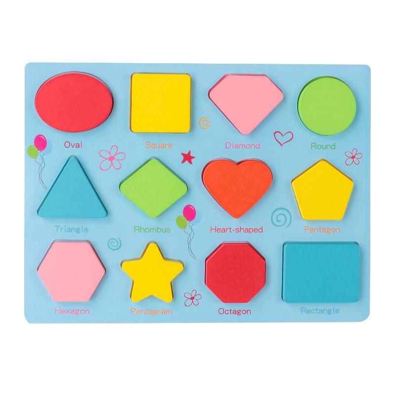 Kids 3D Wooden Puzzle Toys Colorful Number Letter Geometry Shape Cognition Grasp Board Early Learning Educational Montessori Toy