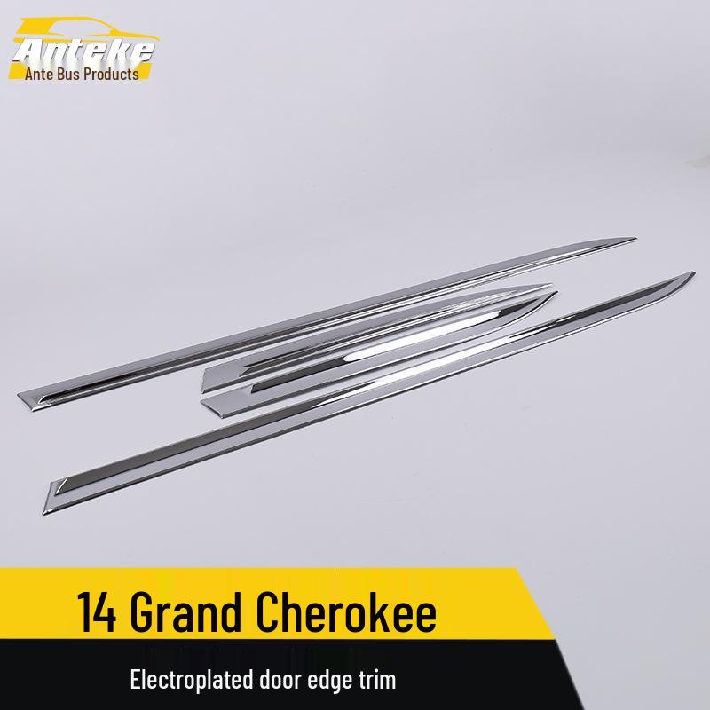 Fits 14 Grand Cherokee Models: Electroplated Door Edge Trim Sticker Set