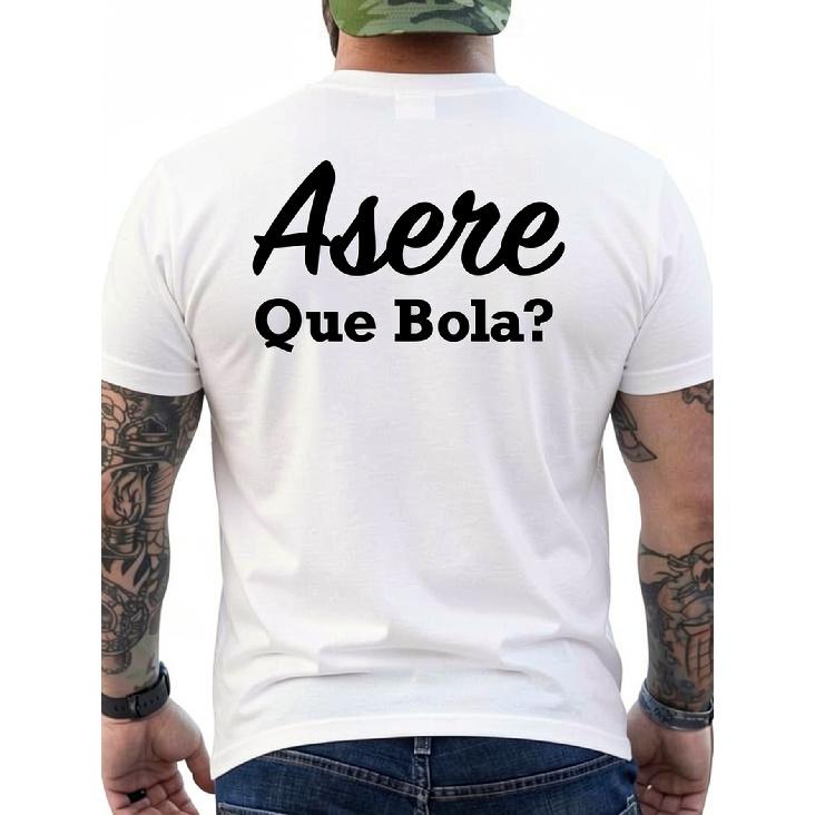 Asere Que Bola Cuban Men's T-Shirt Back Print - All-Season Comfort Fit, Digital Print, Machine Washable, Relaxed Fit for Casual Attire