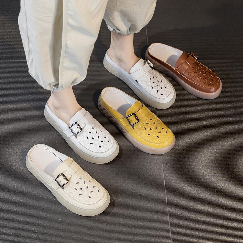 New Style of Shoes and Slippers Women's Soft-soled Flip-top and Half-support Sandals