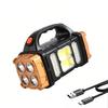 High Power Solar Emergency Light Waterproof Led Flashlight COB Searchlight  Outdoor Use