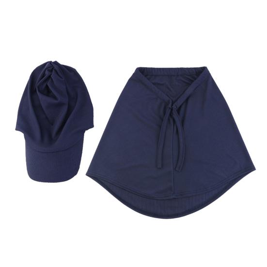 2 Pcs/Set Adjustable Fit Sun Hat with Built-In Drawstring Shawl Extended Brim Full