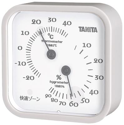 Monitors Indoor Temperature and Humidity At a with Magnetic Closure Thermo-Hygrometer TT-557 GY Glance, Analog, Wall-mounted, Tabletop, Gray,
