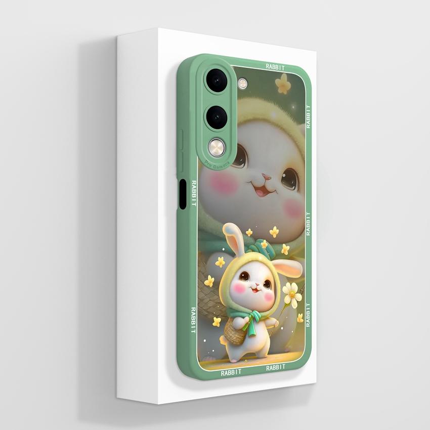 Für Vivo Y04 Y03 Y02 Y11 Y15 Y20 Handyhülle Niedliches Cartoon-Mädchenmuster Glattes Flüssigsilikon Stoßfester Schutz Rückseitenabdeckungen Hülle Für Vivo Gehäuse