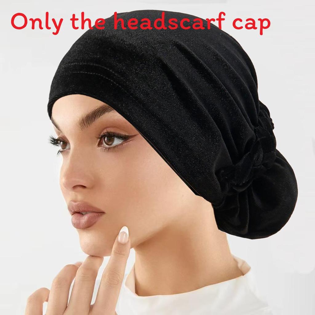 Einfarbiges Polyester-Kopfbedeckung für Damen ohne Schirm für den täglichen bescheidenen Stil