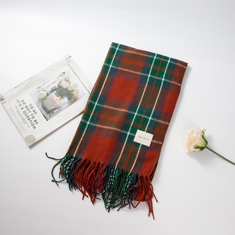 Cashmere Warm Plaid Women Luxury Blanket Scarf 2025 Brand Casual England Style Pashmina Wraps Thick Winter Poncho Bufanda Tassel